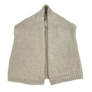 J. Jill Alpaca Blend Open Chunky Knit Vest Sweater Womens Size XL Beige